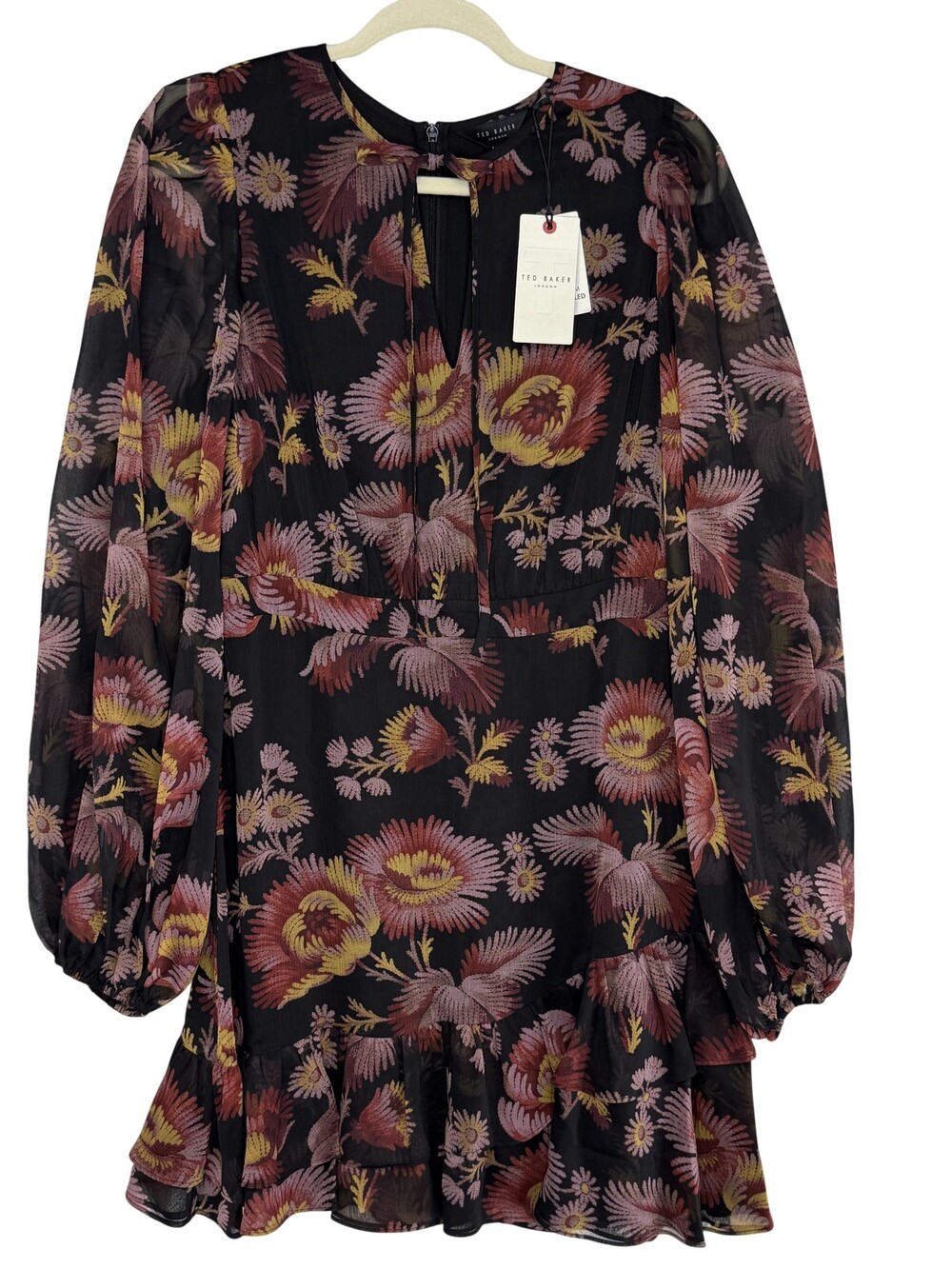 Ted Baker Piara Ruffle Romantic 90’s Minidress Women's Size 3 NWT $285